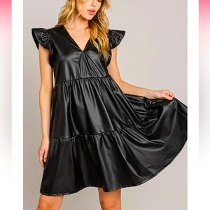 NWT Faux Leather Dress with Pockets